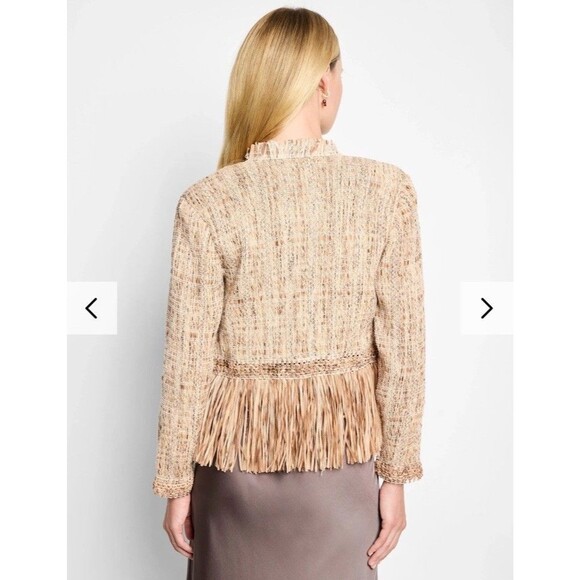 Nic+Zoe Iconic Cork Fringe Knit Jacket L - Picture 2 of 11